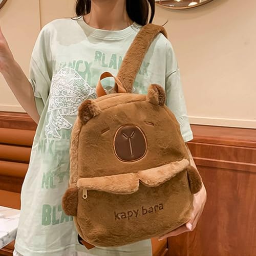 Sac à dos en peluche capybara cartable mignon et doux