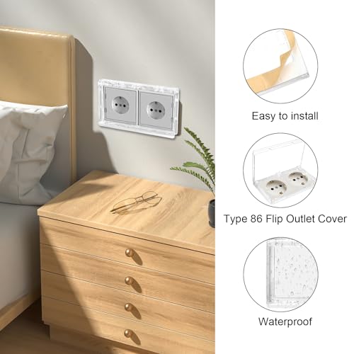 Schalter Abdeckung Steckdosenabdeckung 2 Stück Lichtschalter Abdeckung Wasserdicht Typ 86 Steckdose Abdeckung Steckdose Regenschutz