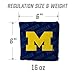 YouTheFan Officially-Licensed NCAA Michigan Wolverines Set of 4 Cornhole Bags - All Weather Regulation 6” x 6” Size - 16oz Weight - Designed in USA