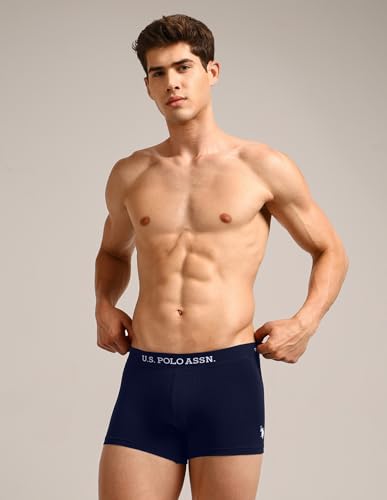 Image of U.S. Polo ASSN. Men's OET13 Anti Microbial Solid Underwear Trunks - Pack of 5