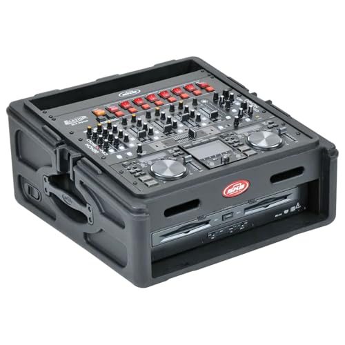 SKB Roto Rack/Mixer Console, 10U Slanted Rackmount on top, 2U Rackmount in Front with Steel Threaded...