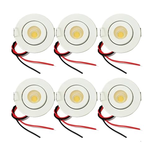 eufeifeiegds 6x 100V 120V 230V ~j COB LED V[OCg 3W V[P[XLrlbgƖ X|bgCg JbgAEgz[ 40-45mm(White Finish,Warm White 3000K)