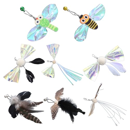 XIAHIOPT Cats Wand Attachments Train Cats Hunting Ability with Array of Stimulating Toy Wonderful for Indoor and Outdoor Play