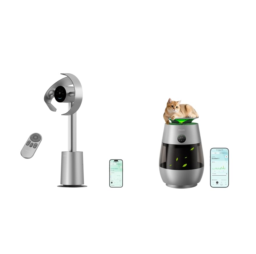 Bladeless Fan MF10-Silver Bundle with Pet Air Purifier AP10