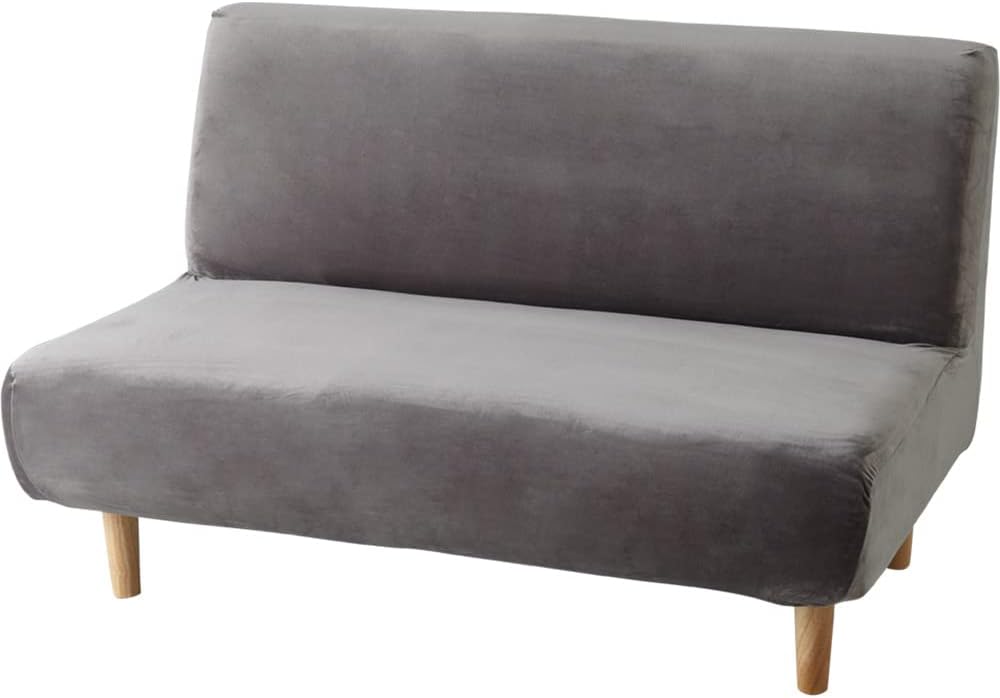 リコメン堂 ソファーカバー ベロア調 おしゃれ かわいい ストレッチ かけるだけ 洗える 肘なし 伸縮 インテリア 洗濯 シングル