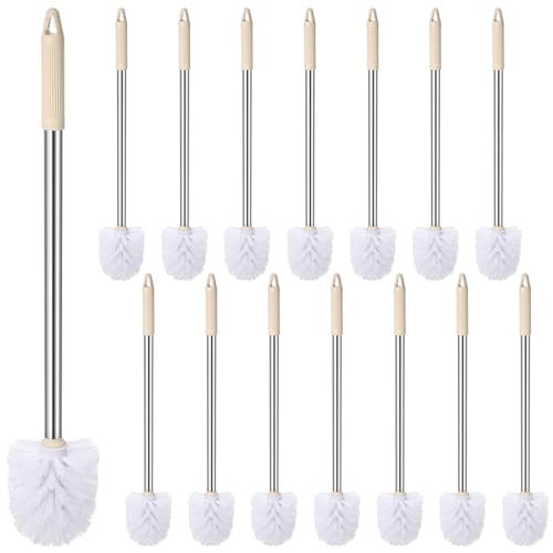 Potchen 15 Pack Toilet Brush 18.5 Inch Toilet Bowl Brush Bathroom Cleaning Supplies White Stainless Handle Toilet Scrubber Brush for Deep Cleaning by Potchen - Used condition - US$20.89