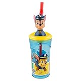 Materiales de alta calidad Paw Patrol La Patrulla Canina Vaso figurita 3D (STOR 80766), Azul, 23 x 7.5 x 7.5 cm