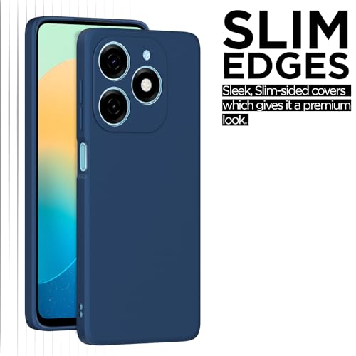Image of Outlouders Back Cover for Tecno Spark GO 2024 | Camera Protection | Durable Soft Matte Silicone Bumper Case (Blue)