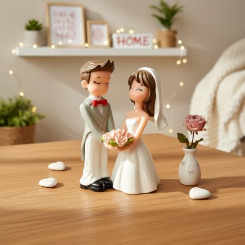 Xtore® Graceful Wedding Couple Mini Doll Figurine for Home & Desk...