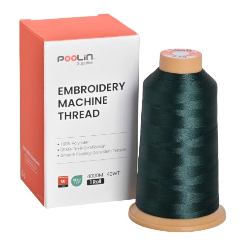 Image of Poolin Machine Embroidery Thread 4000M 40WT Dark Forest Green 0238