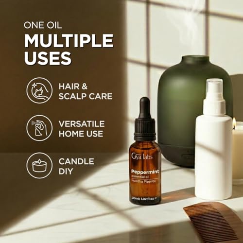 Image of 100% Pure Peppermint Essential Oil - 1.02 Fl Oz - Peppermint Oil for Hair, Skin, Diffuser, Aromatherapy & DIY Candle Making Scent (Pack of 3)