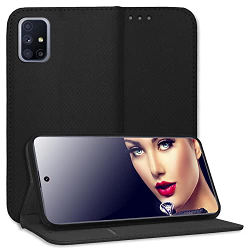 mtb more energy® Funda protectora tipo libro para Samsung Galaxy M51 (SM-M515, 6,7 pulgadas), piel sintética, color negro