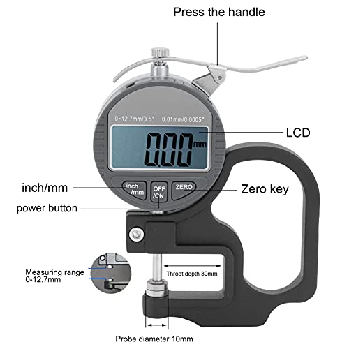 Calibrador de grosor 0 a 12.7 mm con pantalla LCD grande miniatura 4