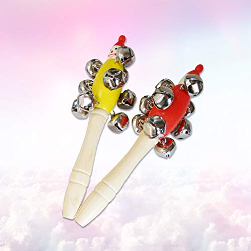 STOBOK Sinos de Chocalho de Madeira 2Pcs 19X4. 5X4. A AlÃ§a de Madeira de 5Cm de Natal Chocalhos Ins