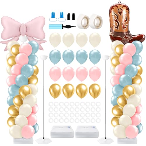 Lunmon 2 Sets Boots or Bows Balloon Column Stand Kit
