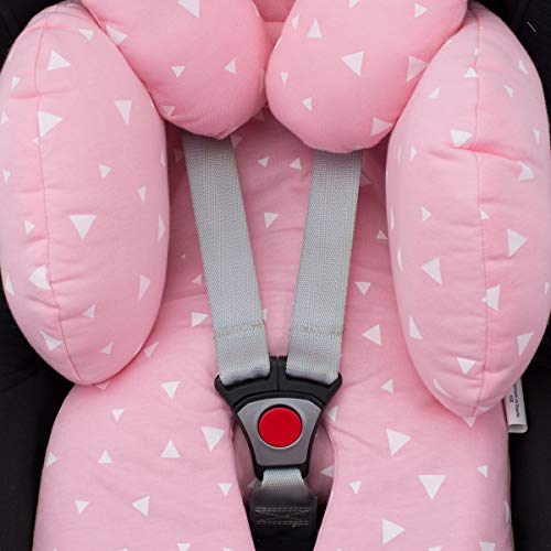 Jyoko Kids Reducer Cushion Infant Head & Baby Body Support Antiallergic 100% Cotton (Head, Body And Back Support, Pink Sparkles) 3 Parts #TOP4