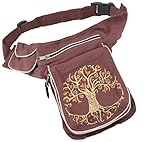 Abmessungen: 28*20*4 cm, Wunderschöne Gürteltasche mit kontrastreichem Druck und drei Reißverschlusstaschen