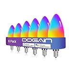 DOGAIN Smart Light Bulbs E12 Base LED Light Bulb Color Changing WiFi-Bluetooth Lights Compatible with Alexa Google Home Tunable White Candelabra Bulbs 360 lm 35w Equivalent 6 Pack