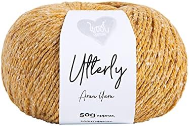 Wool Couture, Utterly Aran Yarn 50g Ball - Machine Washable Aran Weight Yarn - Heather, 1-Pack