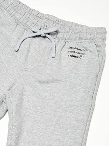 Calca Mini Com Punho Moletom Simples, Simples, Masculino, Cinza Mescla, 08