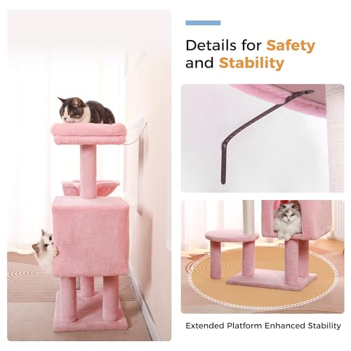 MeowSir Cat Tree Torre de gato de 86 cm com poleiro acolchoado superior, rede confortável, condomíni