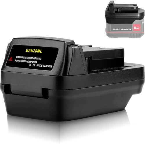 Fybemax BAU20MIL Adapter for Bauer 20V Lithium Battery Convert to for Milwaukee 18V M18 Power Tools Battery Adapter for Bauer for Milwaukee Tool(Adapter Only)