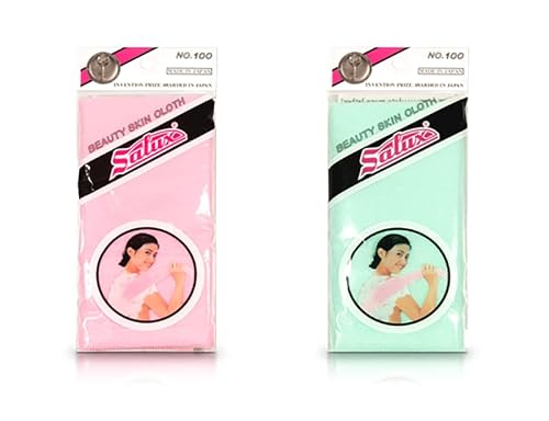 Salux Bath Towel Pink Green 2 Count Pack