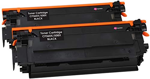 Ink Inspiration 2 Black Compatible Laser Toner Cartridges Replacement for HP 508X CF360X Color LaserJet Enterprise M552dn M553n M553dn M553x MFP M577dn M577f Flow M577c | 12,500 Pages