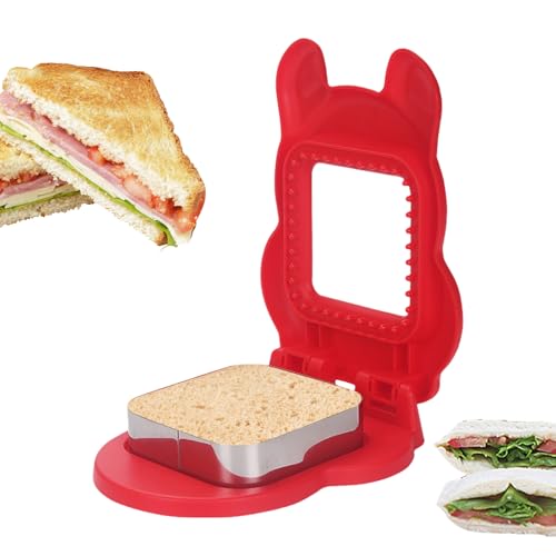 Decruster Sandwich Maker – Taglierina per sandwich e sigillante, set di affettatrice per pane, stampo per pancake per biscotti, creatore di snack quadrati fatti in casa, scatola per pranzo per bambini