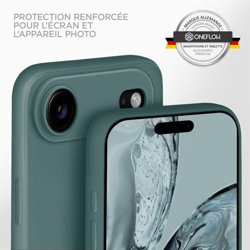 Coque silicone iPhone Air bleu pétrole pour le quotidien