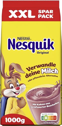 Nestlé Nesquik Original kakaohaltiges Getränkepulver, ideal für Milchshakes & heiße Getränke, 1er Pack (1 x 1kg)