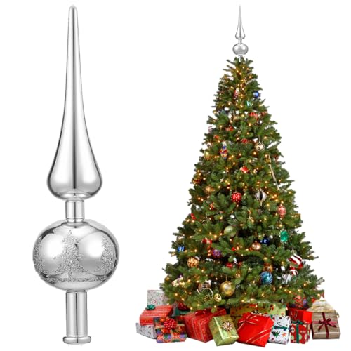 Christbaumspitze Weihnachtsbaumspitze Silber– Bruchsicher & Elegant,...