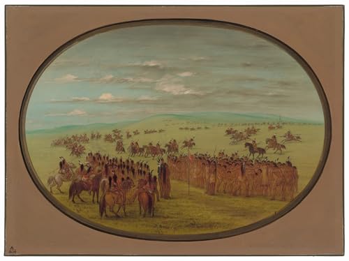 Tableau de courses de chevaux George Catlin, affiche impression d'art sur toile 60x90cm