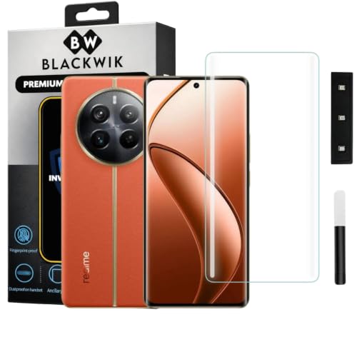 Image of Blackwik Premium Curved UV Tempered Glass For realme 12 pro plus Cellphone (Transparent, Pack Of 1) Advanced Border Less Full Screen Coverage UV Screen Protector Guard With Installation Kit