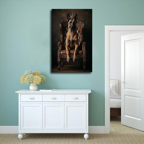 Malinois Royal Dog Poster Leinwand Poster Schlafzimmer Dekor Landschaft Büro Zimmer Dekor Geschenk 50 x 75 cm
