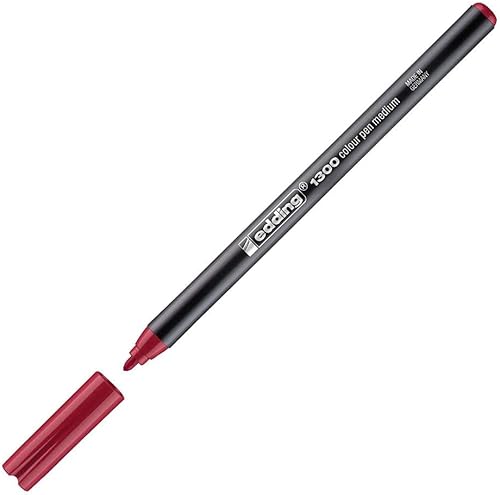 edding 1300 Color Pen Medium  Carmine Red  1 bolígrafo  Punta redonda 0.079 in  Bolígrafo de fieltro para dibujar y escribir  Pluma de fieltro para
