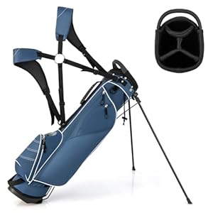 Tangkula Golf Stand Bag, Lightweight Organized Golf Bag, Easy Carry Shoulder Bag with 4 Way Dividers and 4 Pockets for Extra Storage