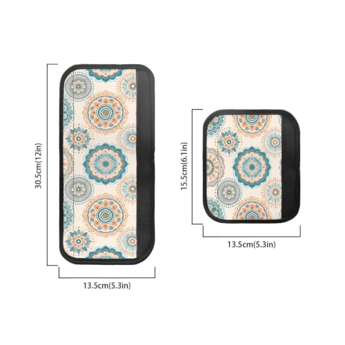Image of Refrigerator Door Handle Covers Set of 6 Kitchen Electrical Appliances Handle Protector Anti-Slip Fridge Microwave Oven Home Accessories, Bohemian Floral Beige