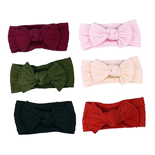 TOYANDONA 6 Piezas Diadema Elástica Para Bebé Lazos Para El Cabello Para Niñas Diademas De Niñas Cintas Para El Pelo Diadema Recién Nacido Diademas De Bebé Diademas Para Niñas Tela De Nailon