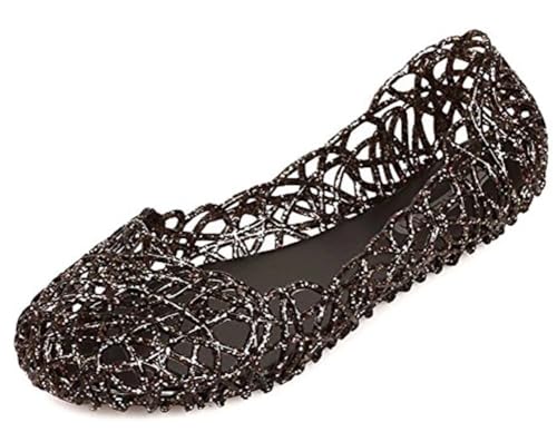 Image of Women's Jelly Sandals Ballet Shoes Slip On Flats Hollow Out Loafers
