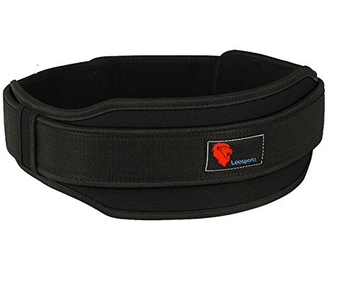 Leosportz® Gym Belt for Men Weight Lifting - 5 Inch Wide Back Support Belt Gym Uses | Heavy Duty Core Workout Belts for Deadlift | 10mm Thick Extra Support Gym Belt Workout (Black, M/L/XL)