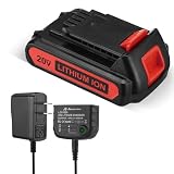 LBXR20 20V 4.0Ah Replacement for Black and Decker 20V Lithium Battery LB20 LBX20 LBXR20-OPE LBXR2020-OPE LB2X4020-OPE LBXR20B-2 LST220 LST300,with 16V/20V Multiple Volt Output Battery Charger