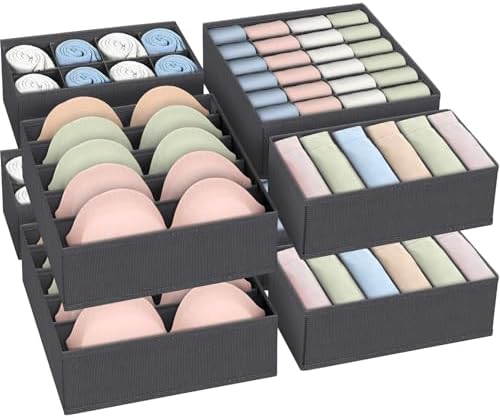Set of 8 Underwear Organizer, 24/8/6 Compartments Drawer Organize...