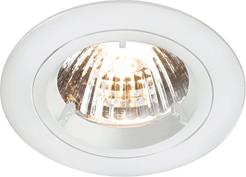 Knightsbridge IP20 230V/12V GU10/MR16 Recessed Fixed Twist and Lock Aluminium Downlight, White
