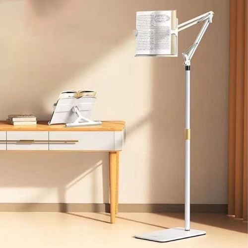 Genérico Estantería de Lectura de pie Manos Libres con Altura Ajustable - Soporte telescópico para Libros y tabletas para la Cama, Soporte metálico para Libros de Cocina para facilitar la Lectura y l