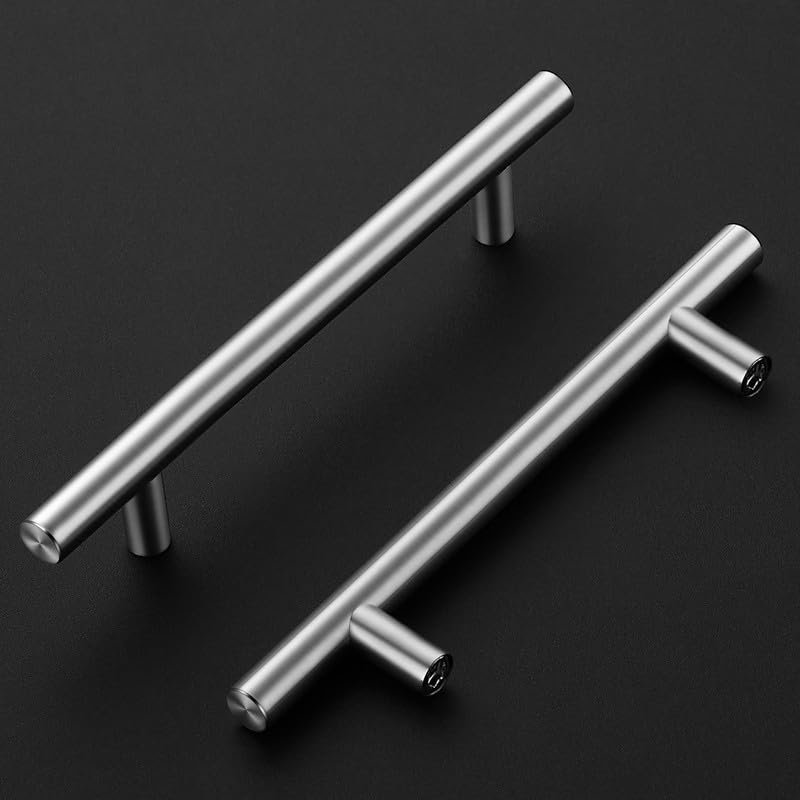 Ravinte Pack of 5 Silver Furniture Handles, T Bar Handles for Kitchen Cabinets 102 mm Hole Centre, Cabinet Handles - Image 2