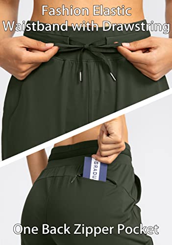G Gradual Women's Joggers Pants With Zipper Pockets High Waisted Athletic Tapered Sweatpants For Women Workout Lounge (Olive Green, Small) #TOP4
