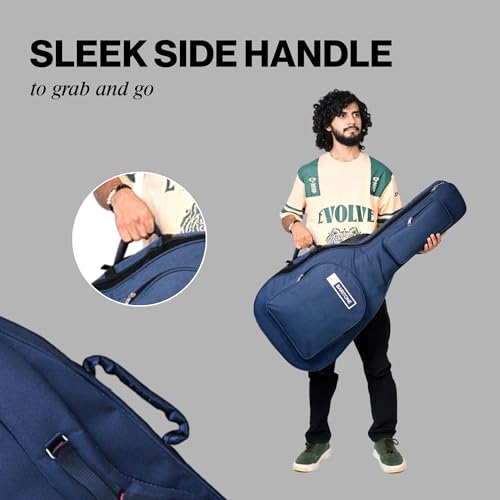 Image of Baritone Nylon Luggage Acoustic Guitar Gig Bag Cover Padded For All Guitar Like Yamaha FS80C, F280, F310, F370, F620, APX600, CPX600 (Blue)