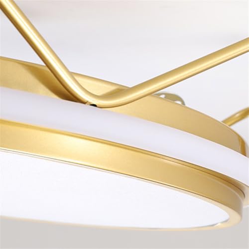 Plafonnier LED moderne chic doré 36W lustre dimmable de salon - 7