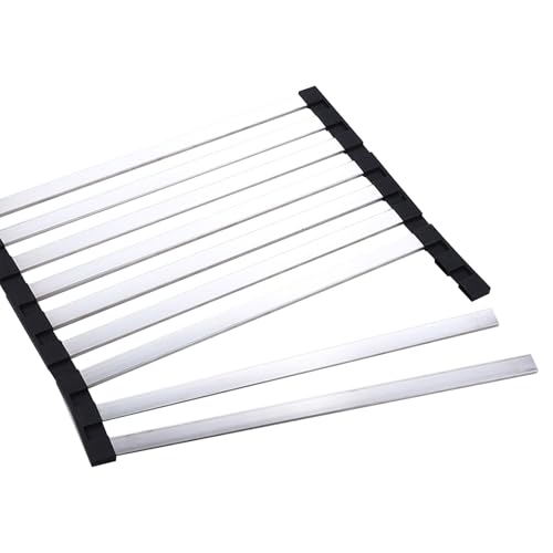 Bandeja para lavavajillas para encimera de cocina - Escurreplatos enrollable, estera de secado ajustable en altura para ollas, tazas, platos, utensilios de cocina
